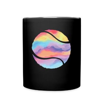 Tennisspieler Ball Damen Kinder Mädchen Tennis - Tasse einfarbig - Schwarz - Vorne