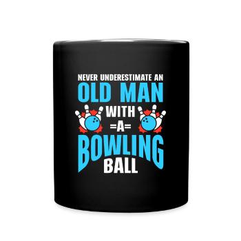 Boule de bowling Bowler - Mug uni - noir - Devant