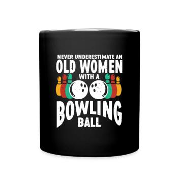 Boule de bowling Bowler - Mug uni - noir - Devant