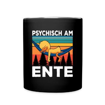 Ich Bin Am Ende Psychisch am Ente - Tasse einfarbig - Schwarz - Vorne