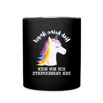 Friseur Geschenk Spiegelverkehrt Haar Farbexperte - Tasse einfarbig - Schwarz - Vorne