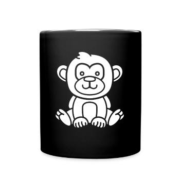 Pavian-Affe - Tasse einfarbig - Schwarz - Vorne