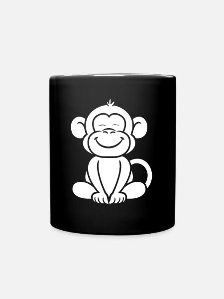 Pavian-Affe - Tasse einfarbig - Schwarz