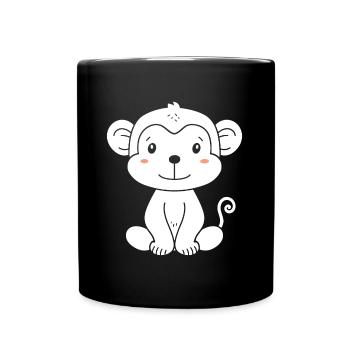 Pavian-Affe - Tasse einfarbig - Schwarz - Vorne