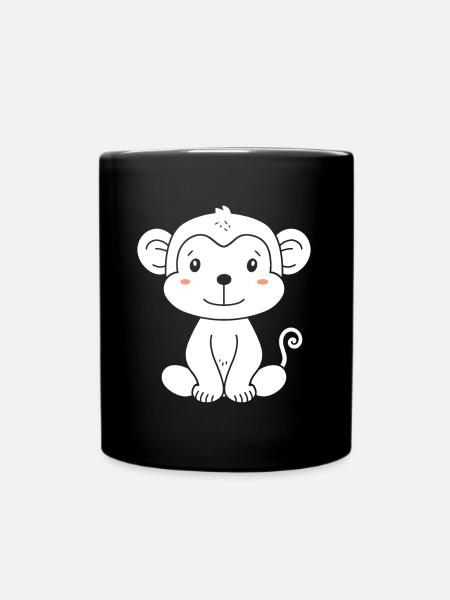 Pavian-Affe - Tasse einfarbig - Schwarz