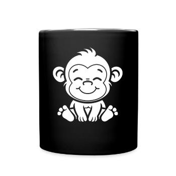 Pavian-Affe - Tasse einfarbig - Schwarz - Vorne
