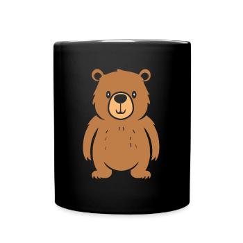 Grizzly bear cub - Full Colour Mug - black - Front