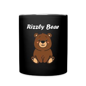 Grizzly bear cub - Full Colour Mug - black - Front
