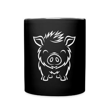 Sanglier - Mug uni - noir - Devant