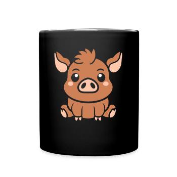 Sanglier - Mug uni - noir - Devant