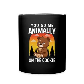 Tu me vas bêtement sur l’ours biscuit - Mug uni - noir - Devant
