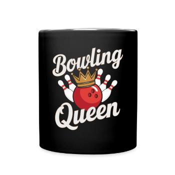 Bowling Queen Bowler - Tasse einfarbig - Schwarz - Vorne