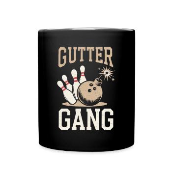 Gutter Gang Bowler Bowling - Tasse einfarbig - Schwarz - Vorne