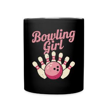 Bowling Girl Bowler - Tasse einfarbig - Schwarz - Vorne