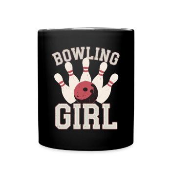 Bowling Girl Bowler - Tasse einfarbig - Schwarz - Vorne