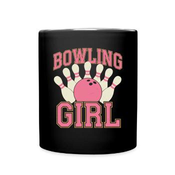 Bowling Girl Bowler - Tasse einfarbig - Schwarz - Vorne