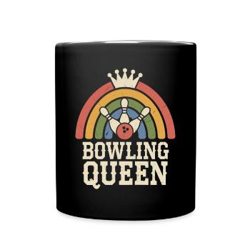 Bowler Bowling Queen - Tasse einfarbig - Schwarz - Vorne