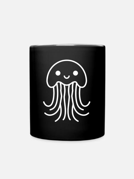 Qualle - Tasse einfarbig - Schwarz