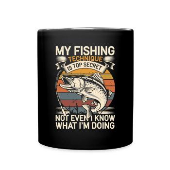 Pêcheur drôle de dicton pêche - Mug uni - noir - Devant
