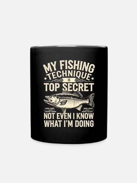 Angler Angeln - Tasse einfarbig - Schwarz