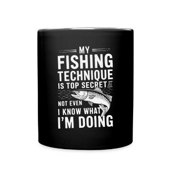 Pêcheur drôle de dicton pêche - Mug uni - noir - Devant