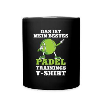 Padel Trainingshirt Padeltennis Padelspiel Paddle - Tasse einfarbig - Schwarz - Vorne