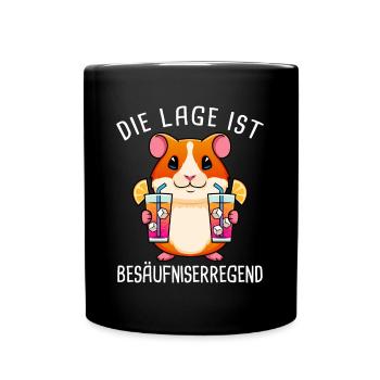 Die Lage Ist Besäufniserregend Mädelsabend - Tasse einfarbig - Schwarz - Vorne
