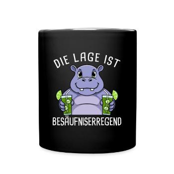 Die Lage Ist Besäufniserregend Mädelsabend - Tasse einfarbig - Schwarz - Vorne