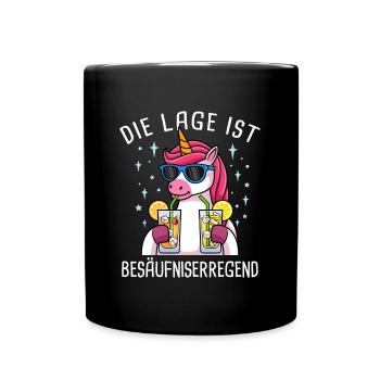 Die Lage Ist Besäufniserregend Mädelsabend - Tasse einfarbig - Schwarz - Vorne