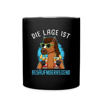 Die Lage Ist Besäufniserregend Mädelsabend - Tasse einfarbig - Schwarz - Vorne