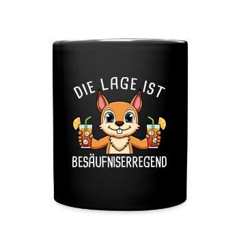 Die Lage Ist Besäufniserregend Mädelsabend - Tasse einfarbig - Schwarz - Vorne