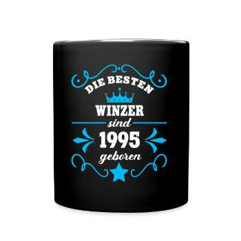 Winzer Geburtstag Geboren 1995 Jahrgang 95 Geb - Tasse einfarbig - Schwarz - Vorne