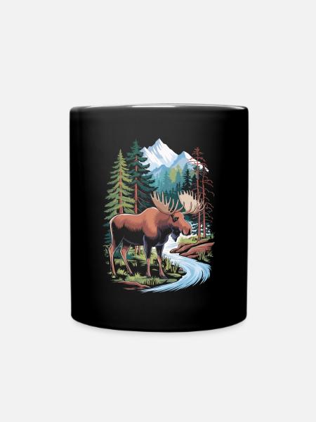 Elch - Tasse einfarbig - Schwarz