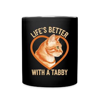 Chat tigré Orange Chat Amoureux des Chats - Mug uni - noir - Devant