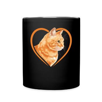 Chat tigré Orange Chat Amoureux des Chats - Mug uni - noir - Devant