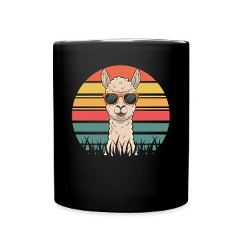 Cooles Alpaka Lama - Tasse einfarbig - Schwarz - Vorne