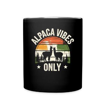 Alpaca Tier - Tasse einfarbig - Schwarz - Vorne