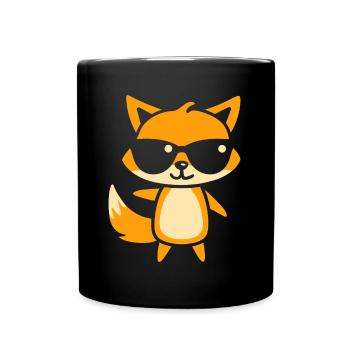 Fuchs 18 - Tasse einfarbig - Schwarz - Vorne
