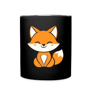 Fuchs - Tasse einfarbig - Schwarz - Vorne