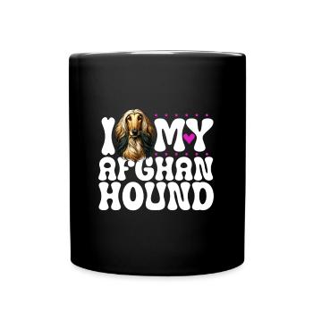 J’adore mon lévrier afghan - Mug uni - noir - Devant