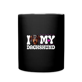 J'aime mon teckel - Mug uni - noir - Devant