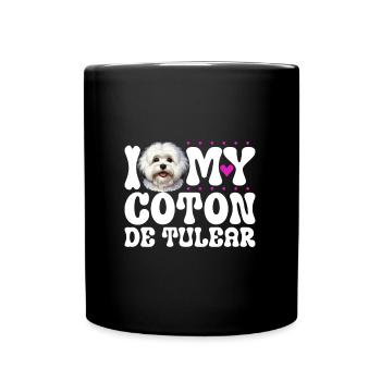 J'adore mon Coton de Tuléar - Mug uni - noir - Devant