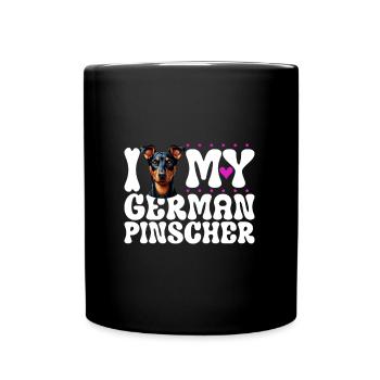 I love my German Pinscher - Full Colour Mug - black - Front