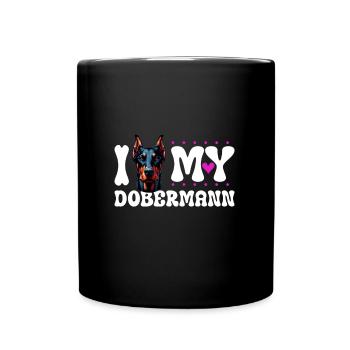 J'adore mon Doberman - Mug uni - noir - Devant