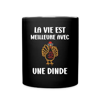 Dinde - Mug uni - noir - Devant