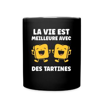 Tartine - Mug uni - noir - Devant