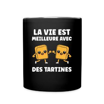 Tartine - Mug uni - noir - Devant