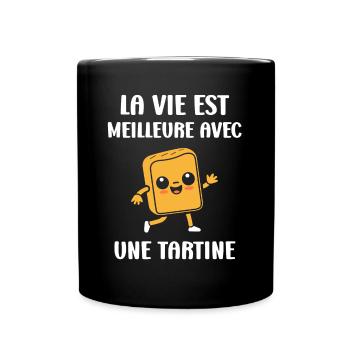 Tartine - Mug uni - noir - Devant