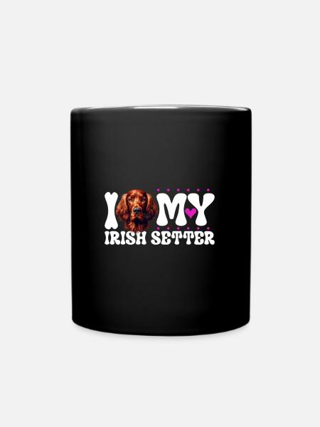 Ich liebe meinen Irish Red Setter - Tasse einfarbig - Schwarz