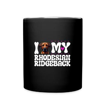 Ich liebe meinen Rhodesian Ridgeback - Tasse einfarbig - Schwarz - Vorne